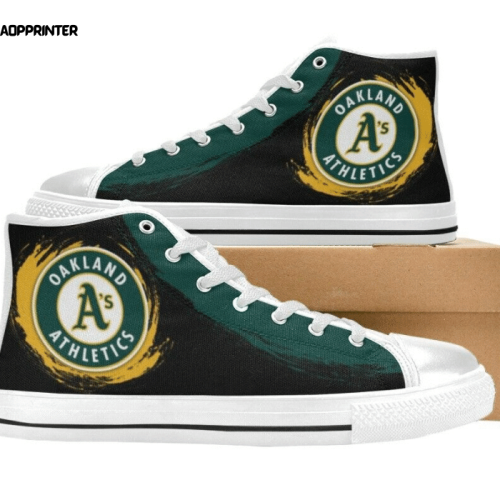 Oakland Athletics MLB Baseball Custom Canvas High Top Shoes