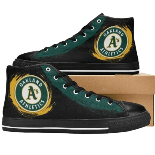 Oakland Athletics MLB Baseball Custom Canvas High Top Shoes