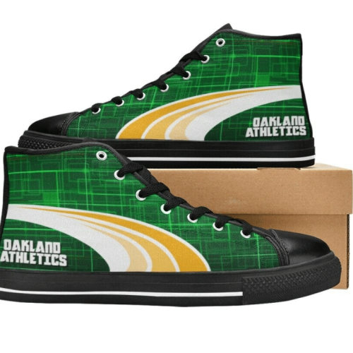 Oakland Athletics MLB Baseball Custom Canvas High Top Shoes