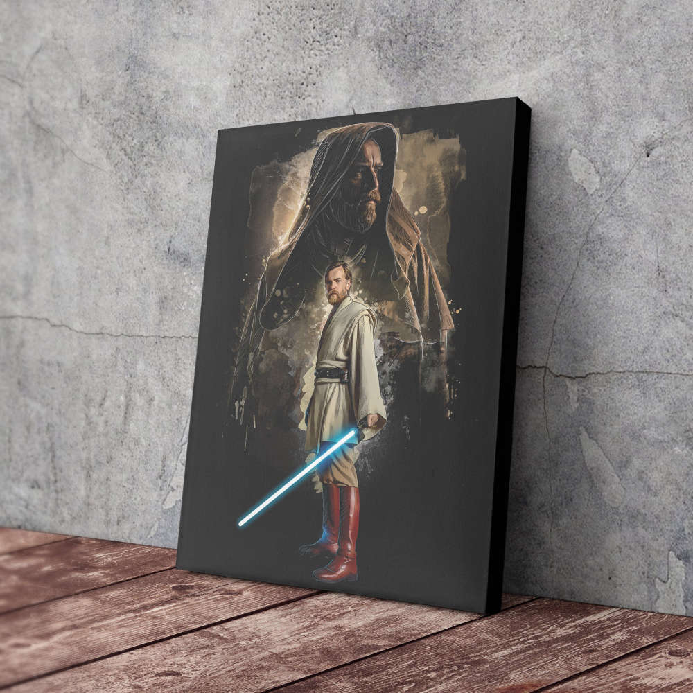 Obi Wan Kenobi Poster Star Wars Art Canvas Wall Art Print Home Decor Framed Poster Gift for Kids