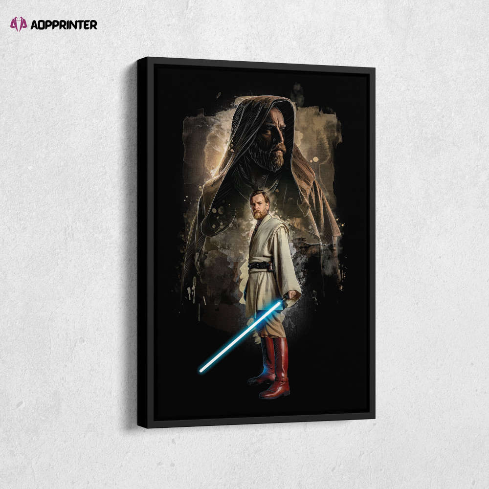 Obi Wan Kenobi Poster Star Wars Art Canvas Wall Art Print Home Decor Framed Poster Gift for Kids