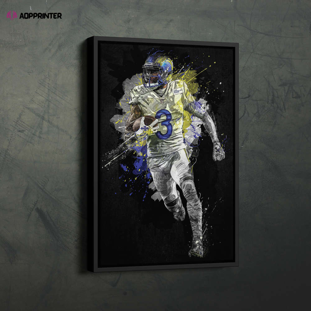 Odell Beckham Jr. Art  Los Angeles Rams NFL Wall Art Home Decor Hand Made Poster Canvas Print