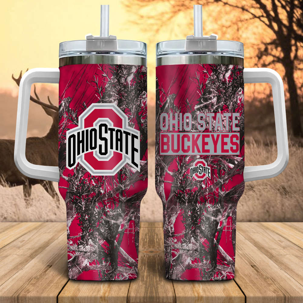 Ohio State Buckeyes NCAA Hunting Personalized Stanley Tumbler 40oz