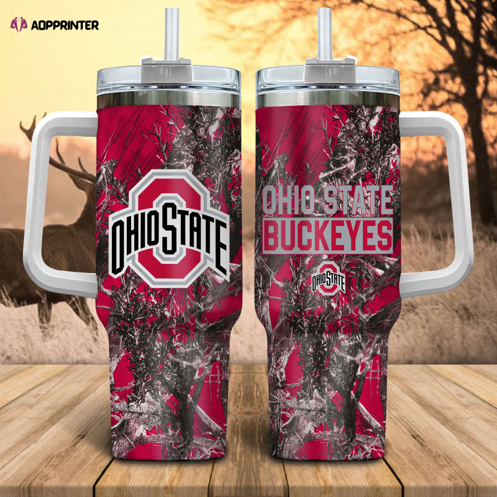 Ohio State Buckeyes NCAA Hunting Personalized Stanley Tumbler 40oz