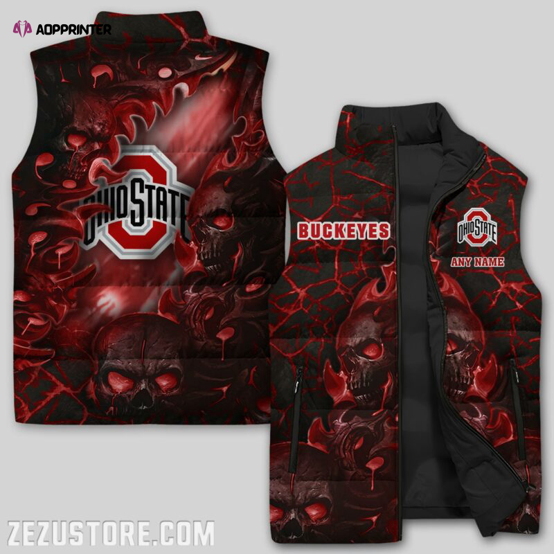 Ohio State Buckeyes Sleeveless Puffer Jacket Custom For Fans Gifts