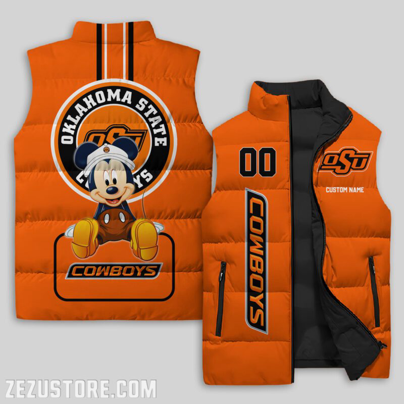 Oklahoma State Cowboys NCAA Sleeveless Puffer Jacket Custom For Fans Gifts