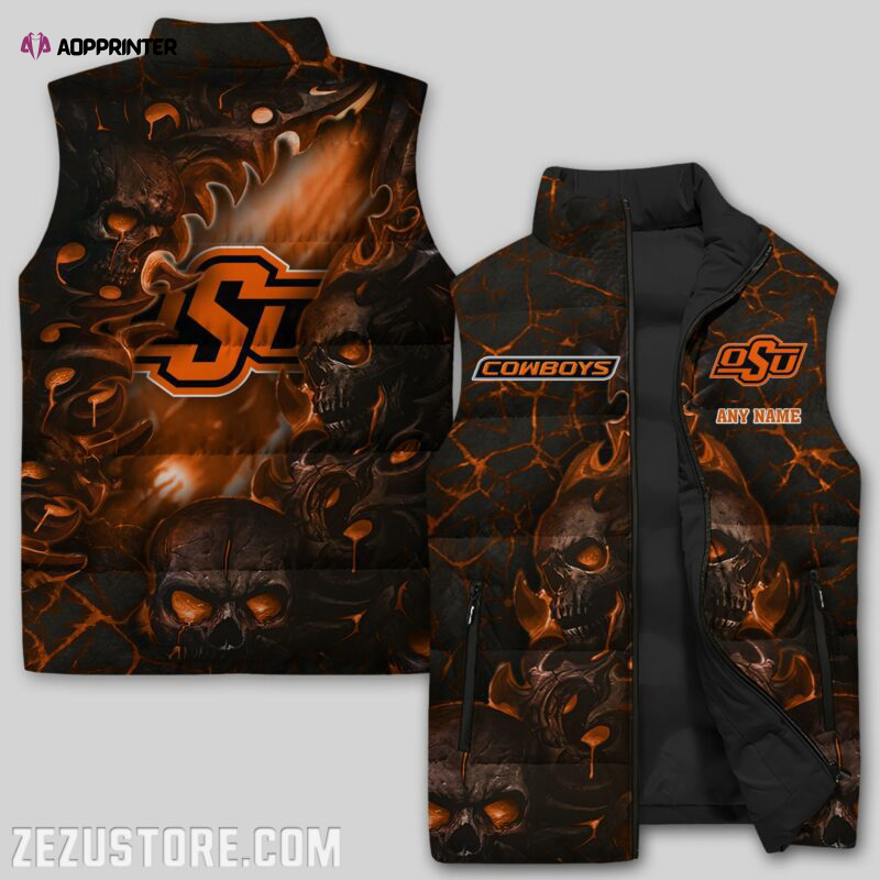 Oklahoma State Cowboys Sleeveless Puffer Jacket Custom For Fans Gifts