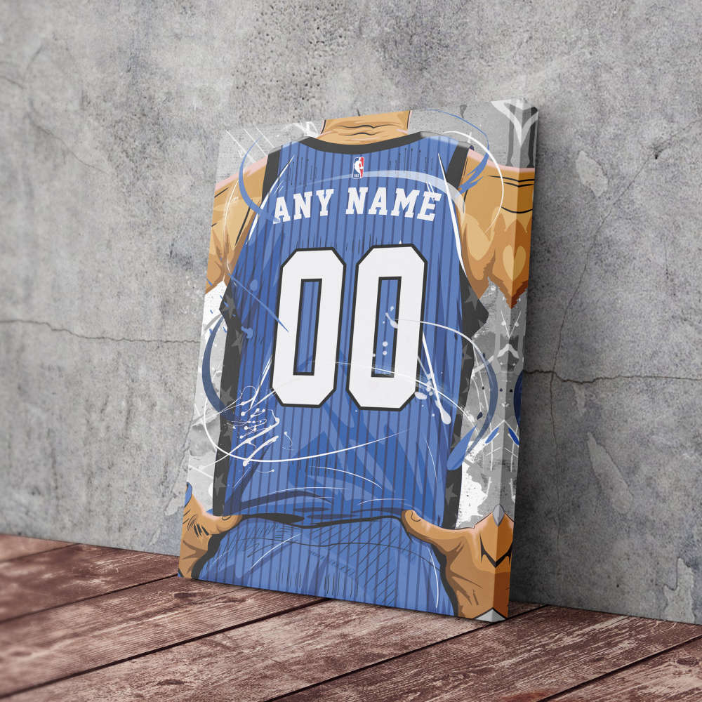 Orlando Magic Jersey NBA Personalized Jersey Custom Name and Number Canvas Wall Art  Print Home Decor Framed Poster Man Cave Gift