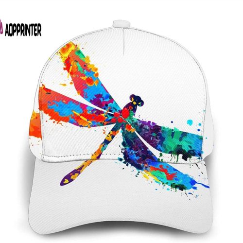 Paint Splash Dragonfly Print Classic Baseball 3D Cap Adjustable Twill Sports Dad Hats for Unisex