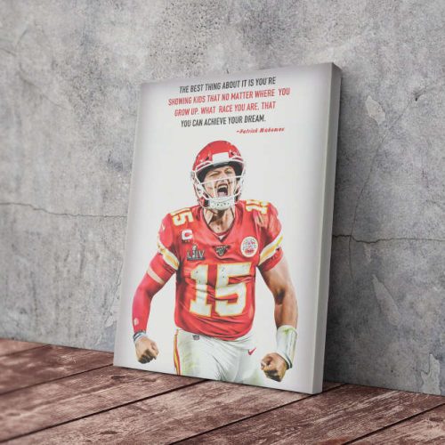 Patrick Mahomes Art Poster Quote Kansas City Chiefs Canvas Unique Design Wall Art Print Hand Made Ready to Hang Custom Design