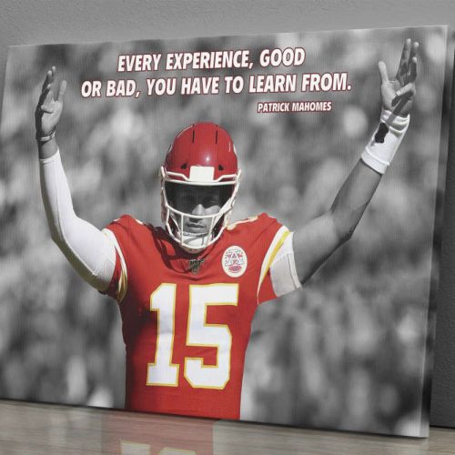 Patrick Mahomes Quote Poster Kansas City Chiefs Canvas Unique Design Wall Art Print Hand Made Ready to Hang Custom Design