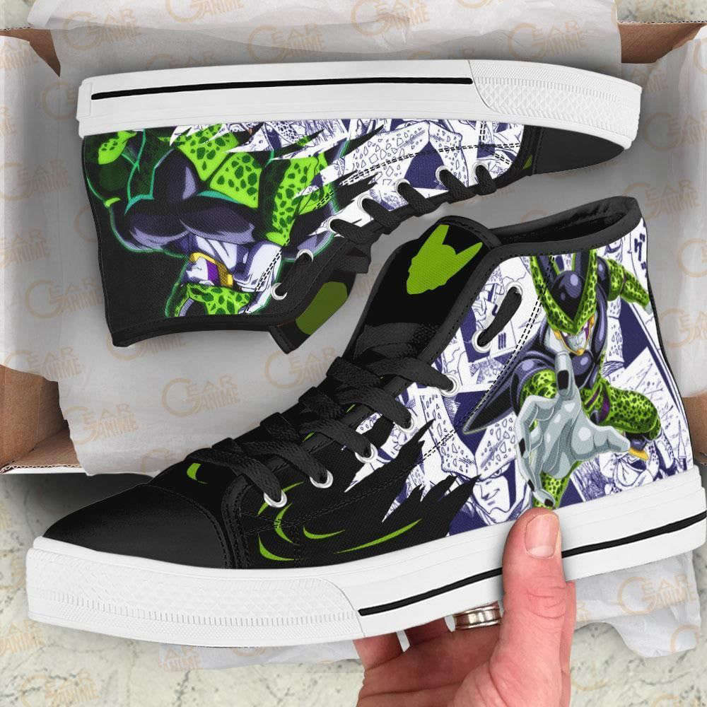 Perfect Cell High Top Canvas Shoes Custom Dragon Ball Anime For Fans