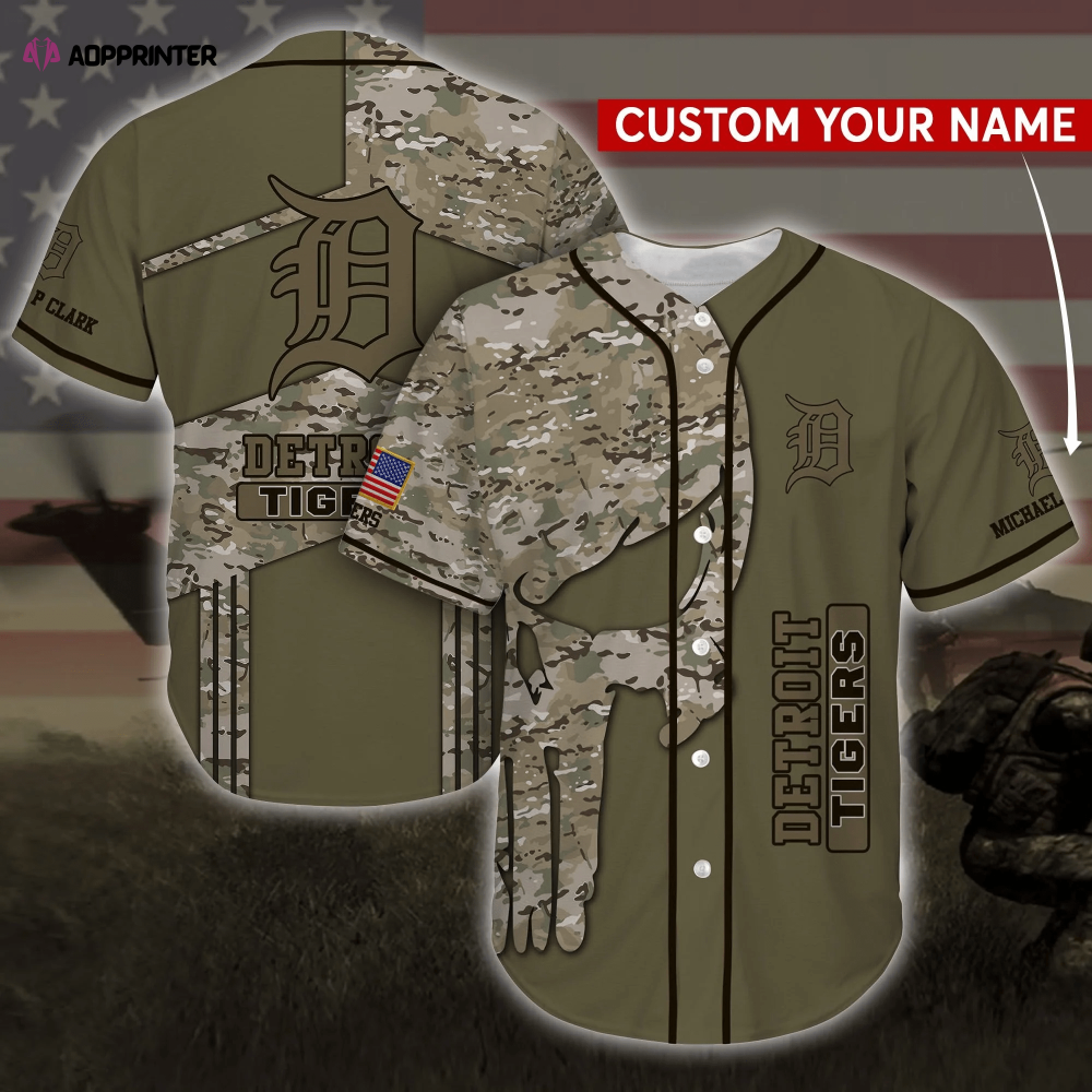 Personalized Detroit Tigers MLB Camo Baseball Jersey Shirt FVJ