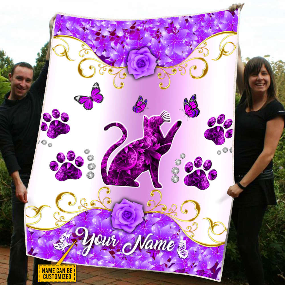 Personalized Just A Girl Who Loves Cats Blanket