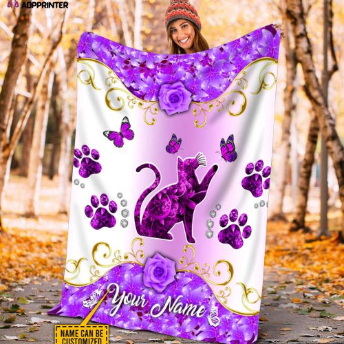 Personalized Just A Girl Who Loves Cats Blanket