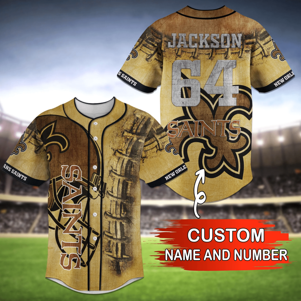 Personalized New Orleans Saints Baseball Jersey Shirt FVJ