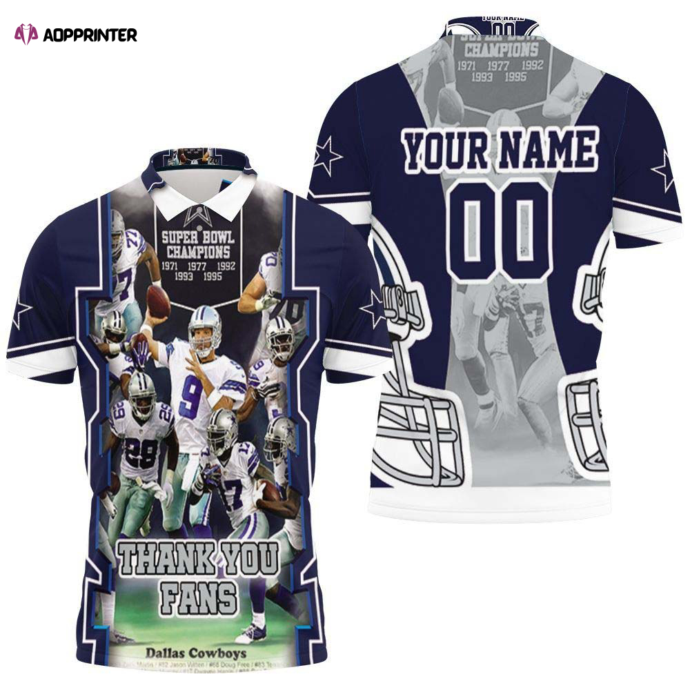 Personalized Super Bowl Champions Dallas Cowboys Thank You Fans 3d Polo Shirt