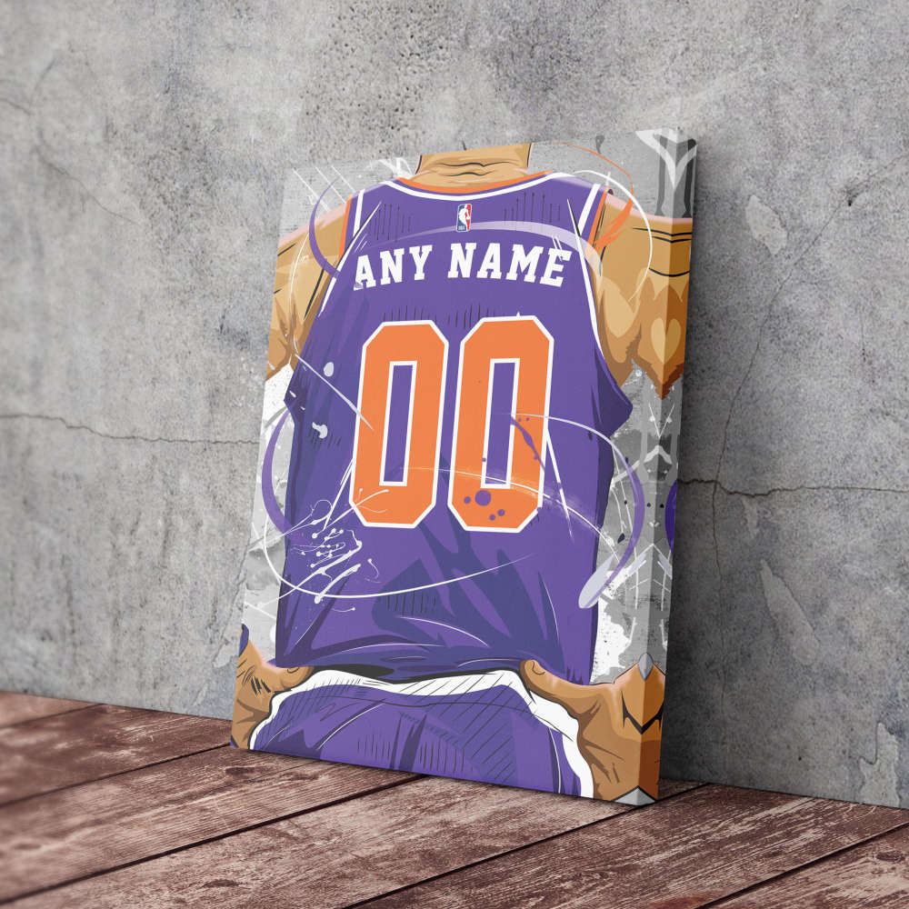 Phoenix Suns Jersey NBA Personalized Jersey Custom Name and Number Canvas Wall Art  Print Home Decor Framed Poster Man Cave Gift