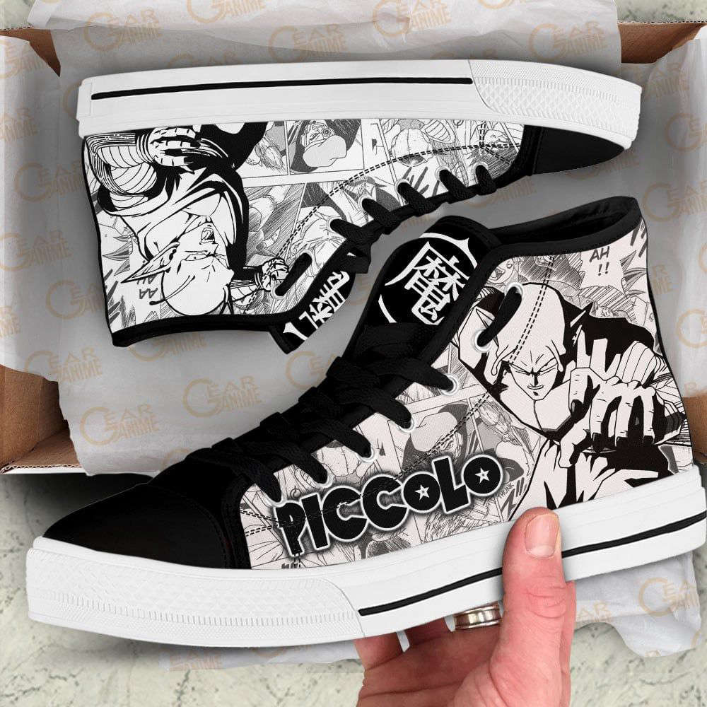 Piccolo High Top Canvas Shoes Custom Dragon Ball Manga For Fans