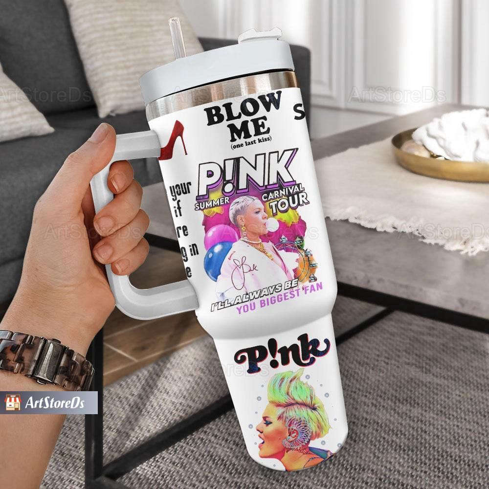Pink Singer Tumbler 40oz: Insulated Stainless Steel for On Tour – P!nk s Stylish Pink Drinkware