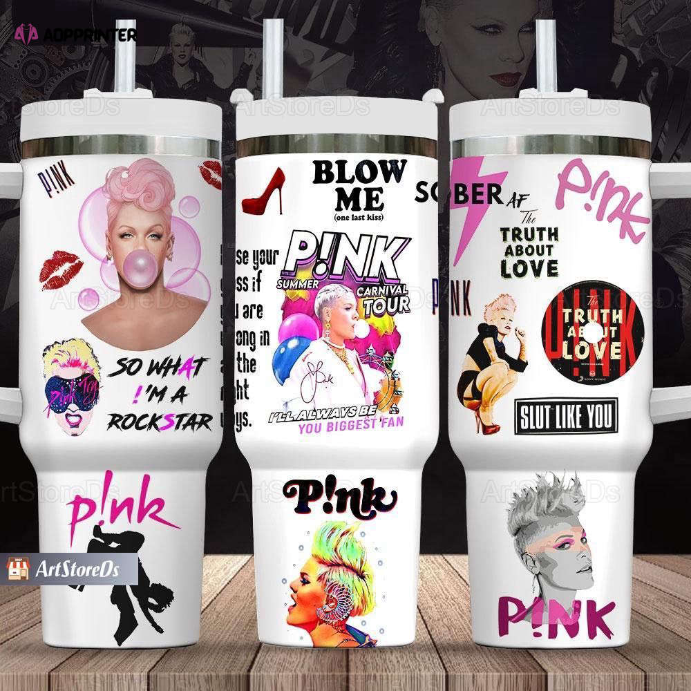 Pink Singer Tumbler 40oz: Insulated Stainless Steel for On Tour – P!nk s Stylish Pink Drinkware