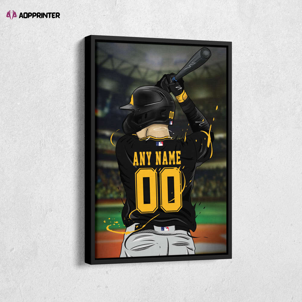 Pittsburgh Pirates Jersey MLB Personalized Jersey Custom Name and Number Canvas Wall Art Print Home Decor Framed Poster Man Cave Gift