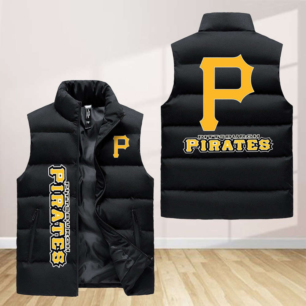 Pittsburgh Pirates Sleeveless Puffer Jacket Custom For Fans Gifts