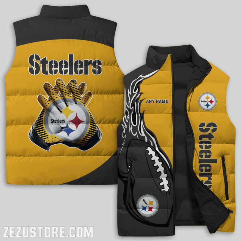 Pittsburgh Steelers NFL Sleeveless Puffer Jacket Custom For Fans Gifts