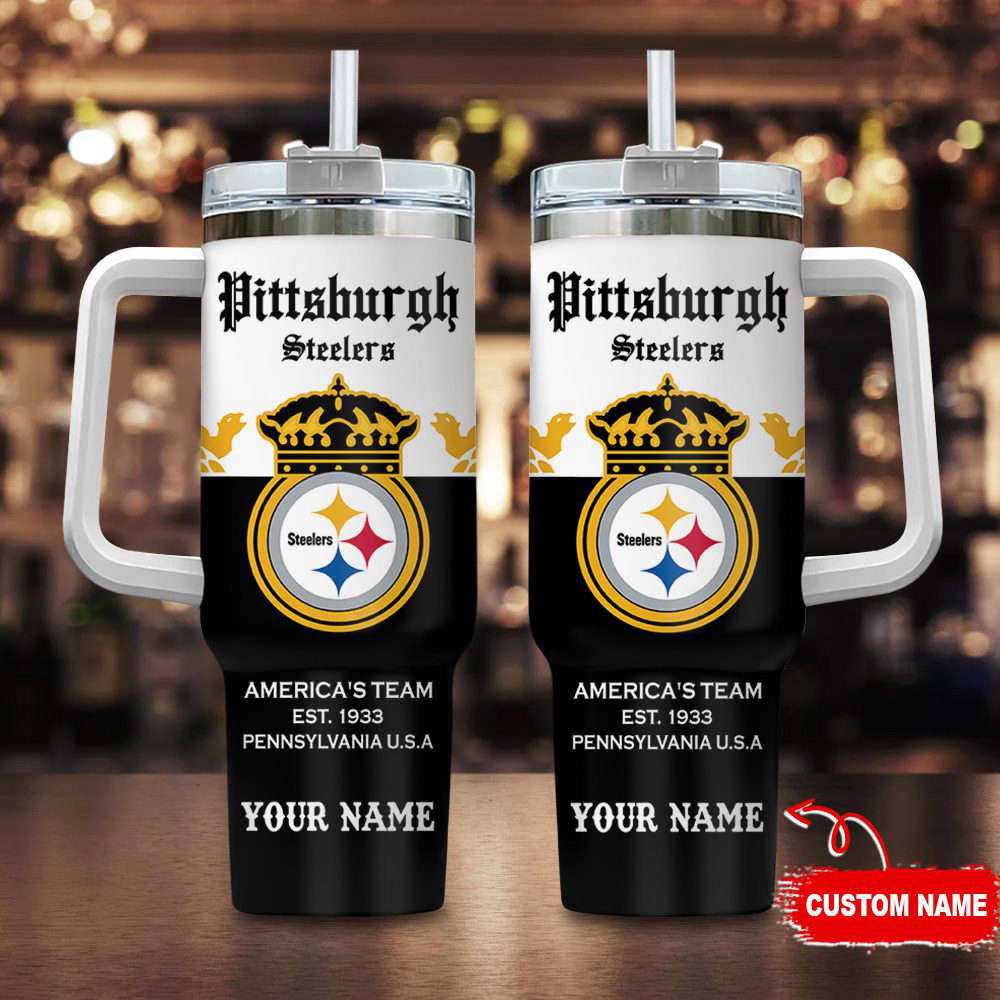 Pittsburgh Steelers Personalized NFL Corona Extra 40oz Stanley Tumbler