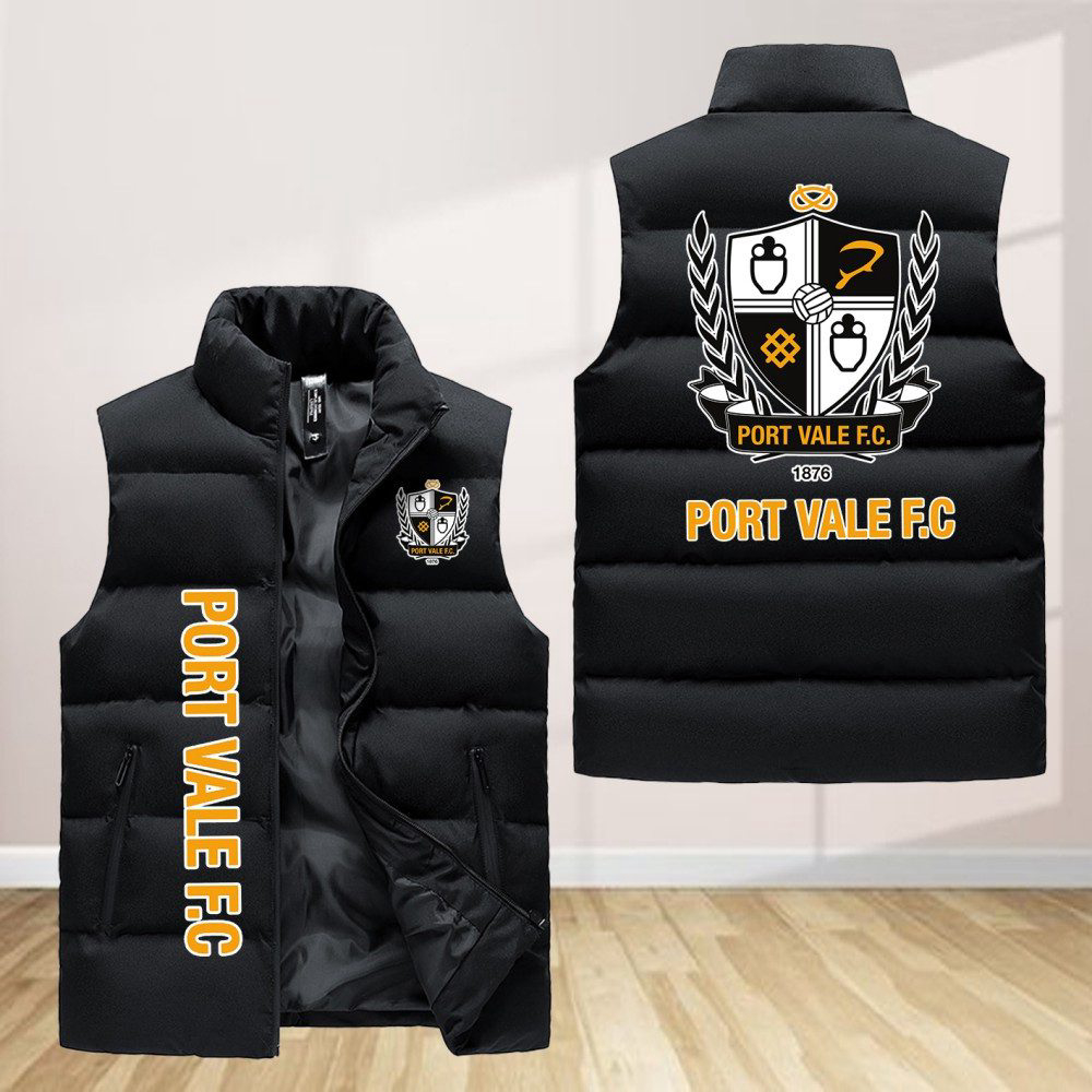 Port Vale Sleeveless Puffer Jacket Custom For Fans Gifts