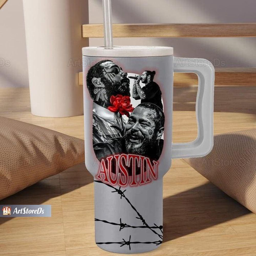 Post Malone Tumbler: 40oz Insulated Cup for Posty Howdy Fans