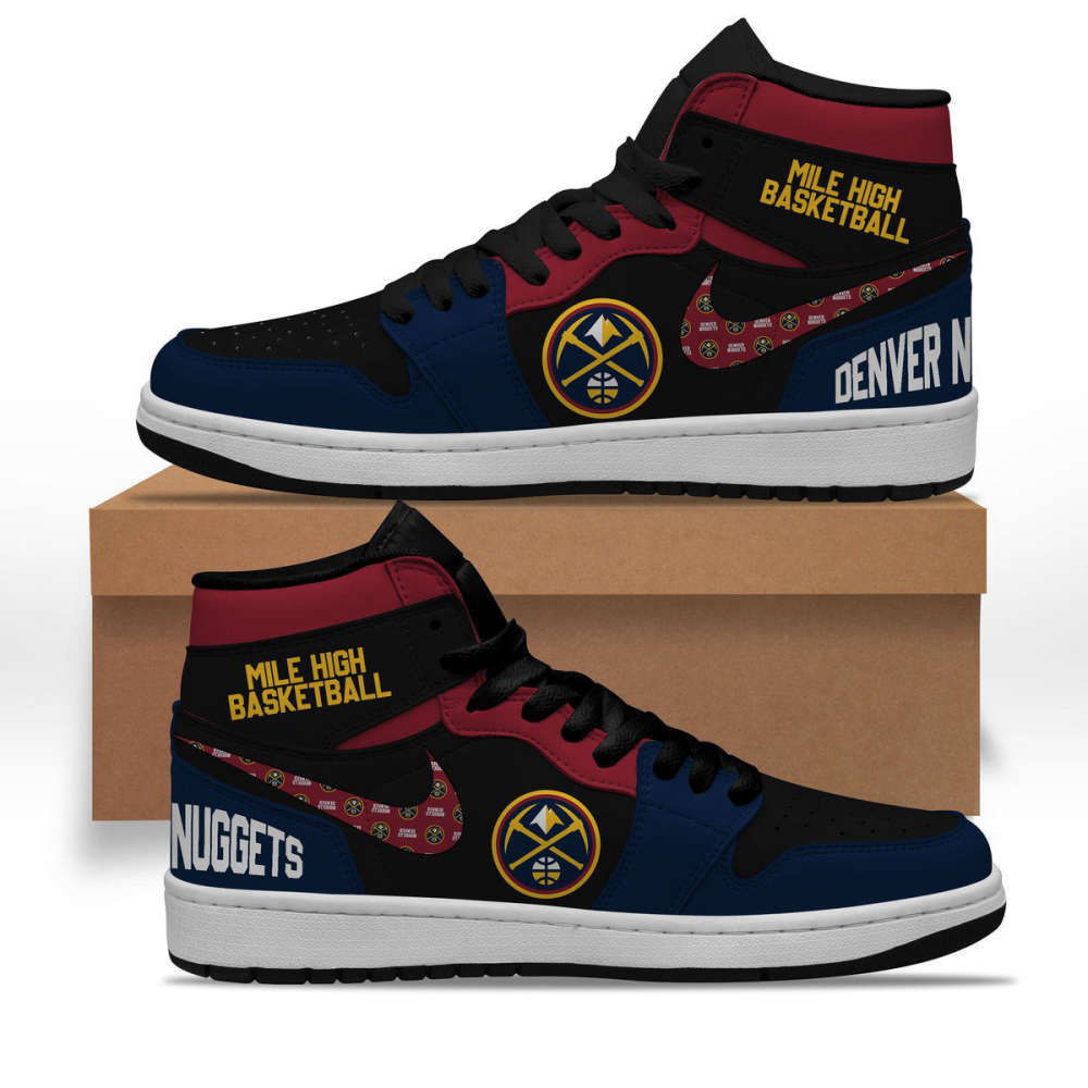 Premium Denver Nuggets Shoes Air Jordan 1 Sneakers High Top For Fans
