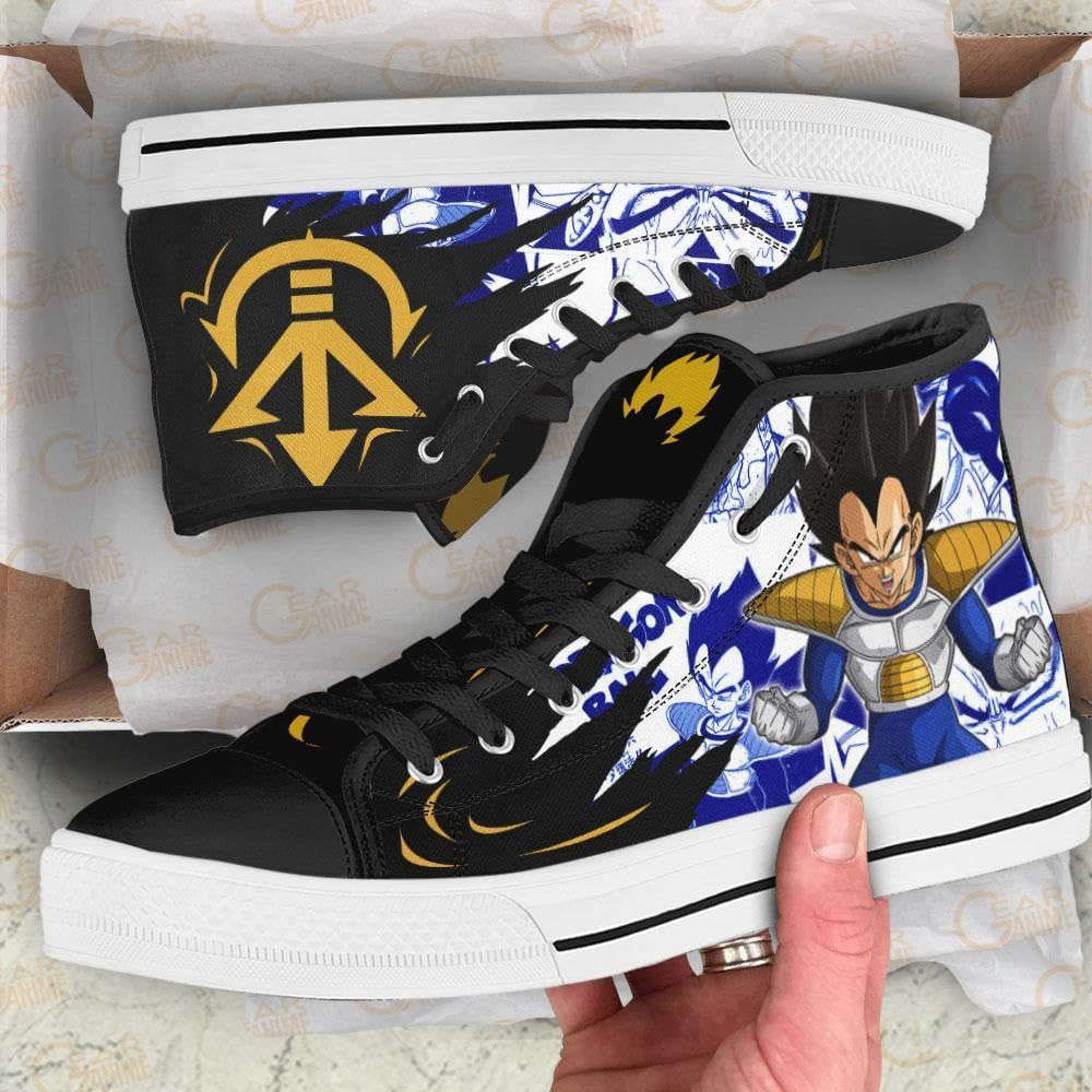 Prince Vegeta Emblem High Top Canvas Shoes Custom Dragon Ball Anime For Fans