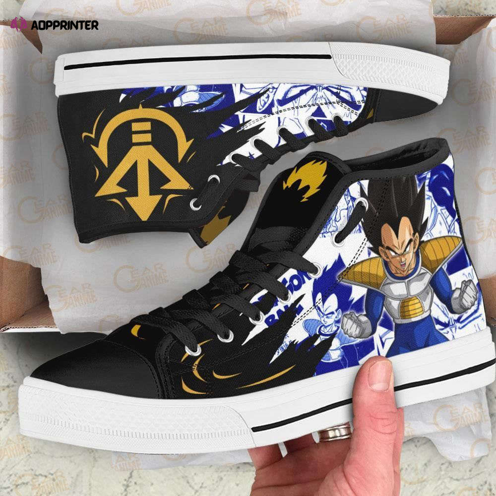 Prince Vegeta Emblem High Top Canvas Shoes Custom Dragon Ball Anime For Fans