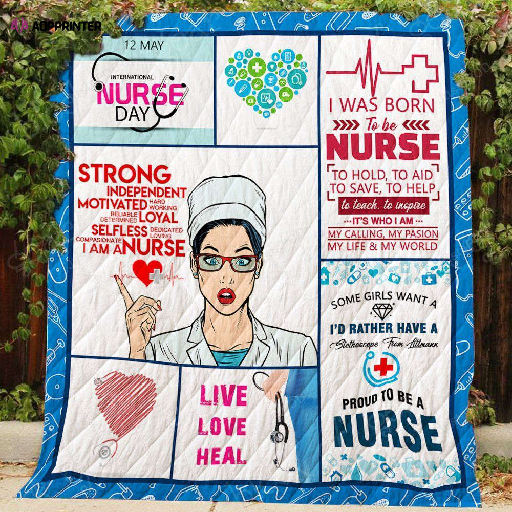 Proud To Be A Nurse My Calling My Passion My Life And My World Quilt Blanket Great Customized Gifts For Birthday Christmas Thanksgiving Perfect Gifts For Nurse