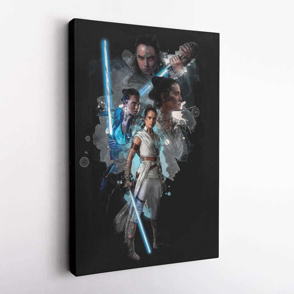 Rey Skywalker Poster Star Wars Art Canvas Wall Art Print Home Decor Framed Poster Gift for Kids