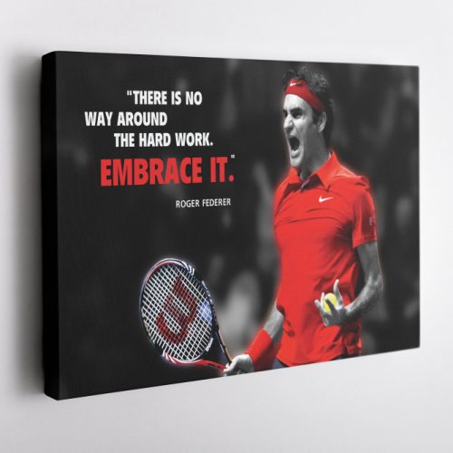 Roger Federer Quote Poster Tennis Canvas Unique Design Wall Art Print Hand Made Ready to Hang Custom Design