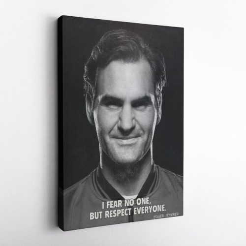 Roger Federer Quote Poster Tennis Player Canvas Unique Design Wall Art Print Hand Made Ready to Hang Custom Design