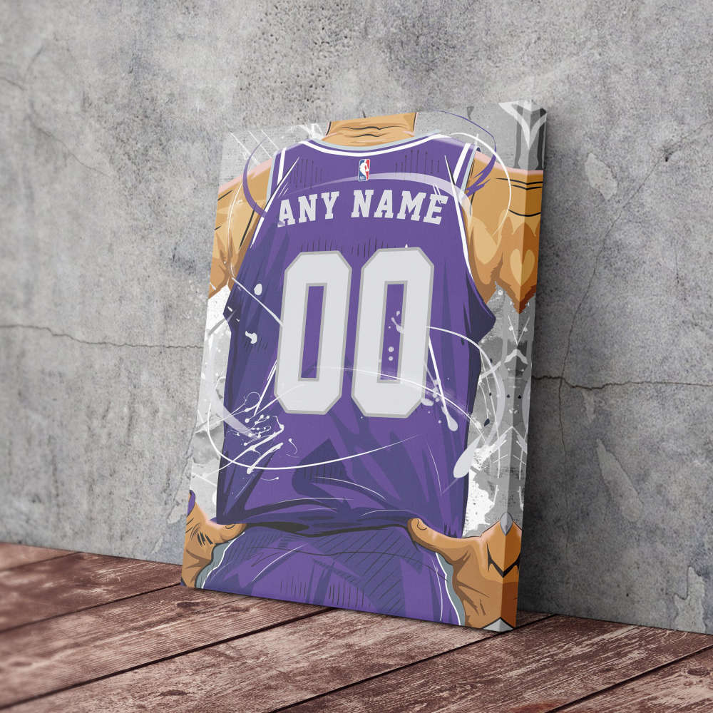 Sacramento Kings Jersey NBA Personalized Jersey Custom Name and Number Canvas Wall Art  Print Home Decor Framed Poster Man Cave Gift