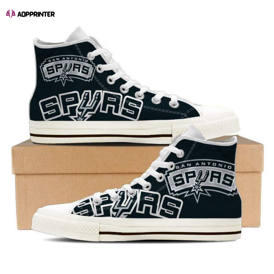 San Antonio Spurs Custom Canvas High Top Shoes