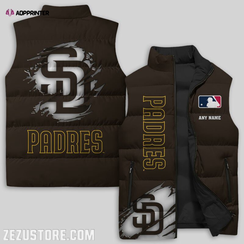 San Diego Padres MLB Sleeveless Puffer Jacket Custom For Fans Gifts