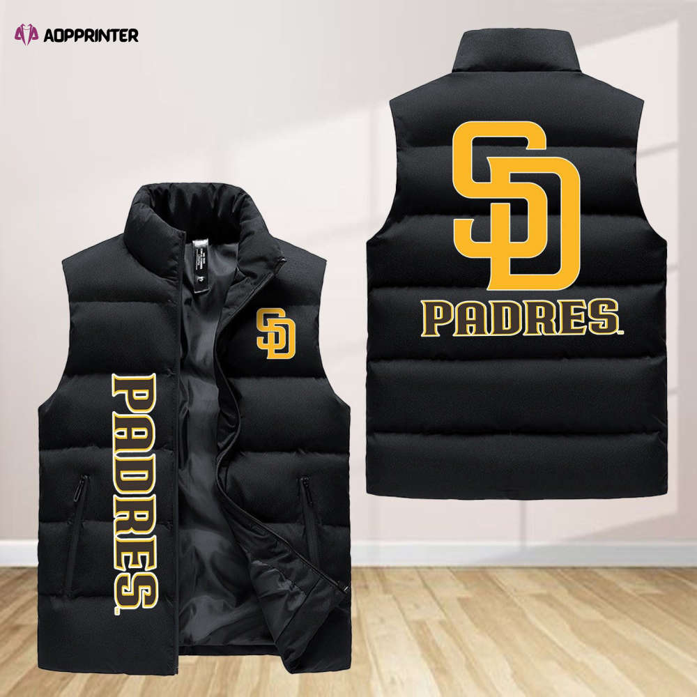 San Diego Padres Sleeveless Puffer Jacket Custom For Fans Gifts