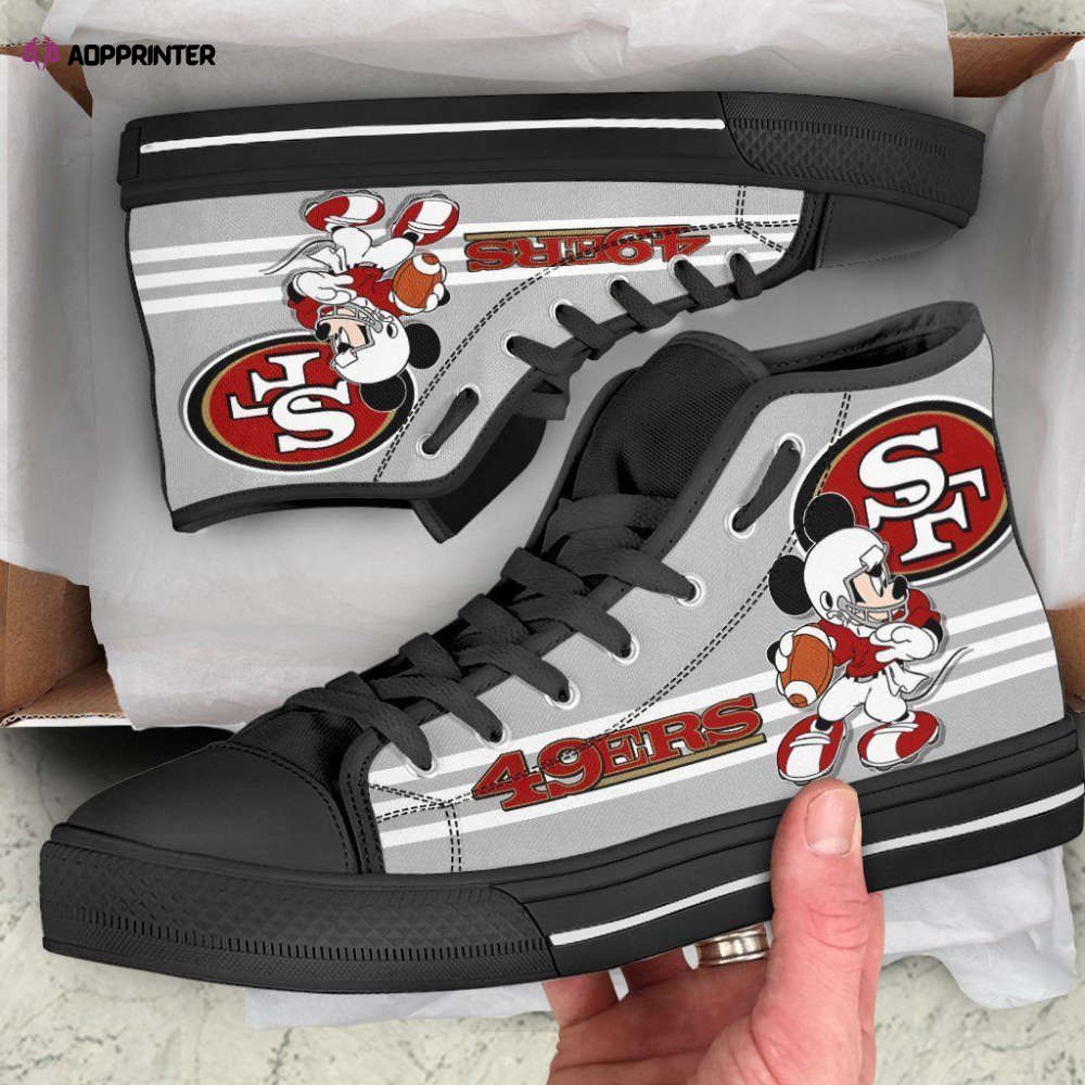 San Francisco 49ers High Top Shoes Custom Mickey For Fans