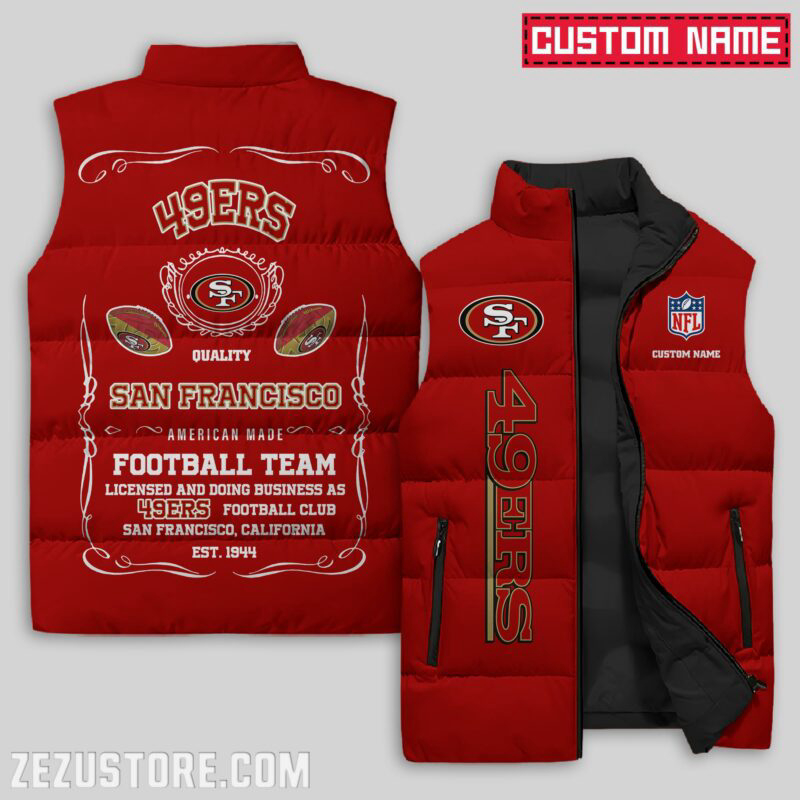 San Francisco 49ers NFL Sleeveless Puffer Jacket Custom For Fans Gifts