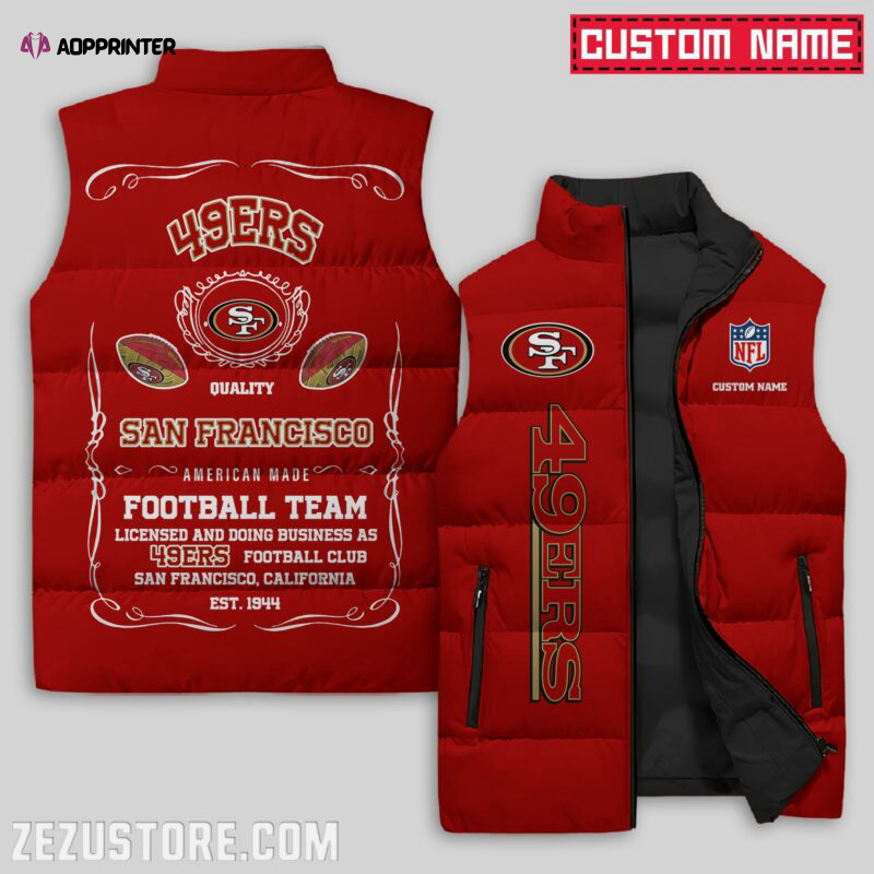 San Francisco 49ers NFL Sleeveless Puffer Jacket Custom For Fans Gifts