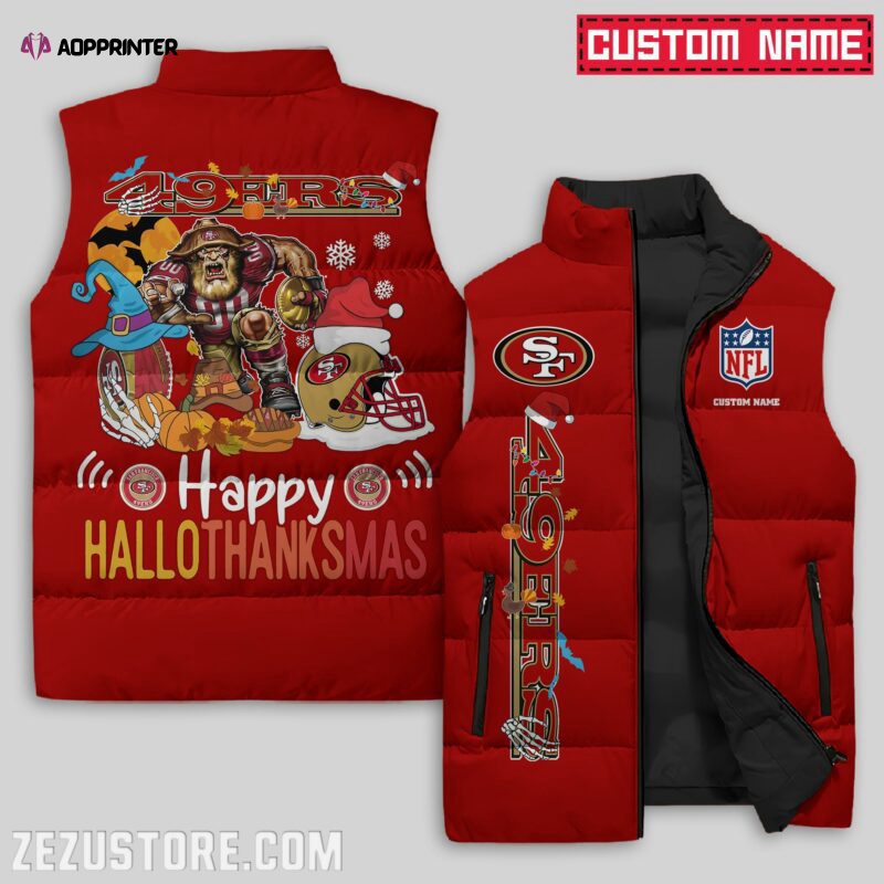 San Francisco 49ers NFL Sleeveless Puffer Jacket Custom For Fans Gifts