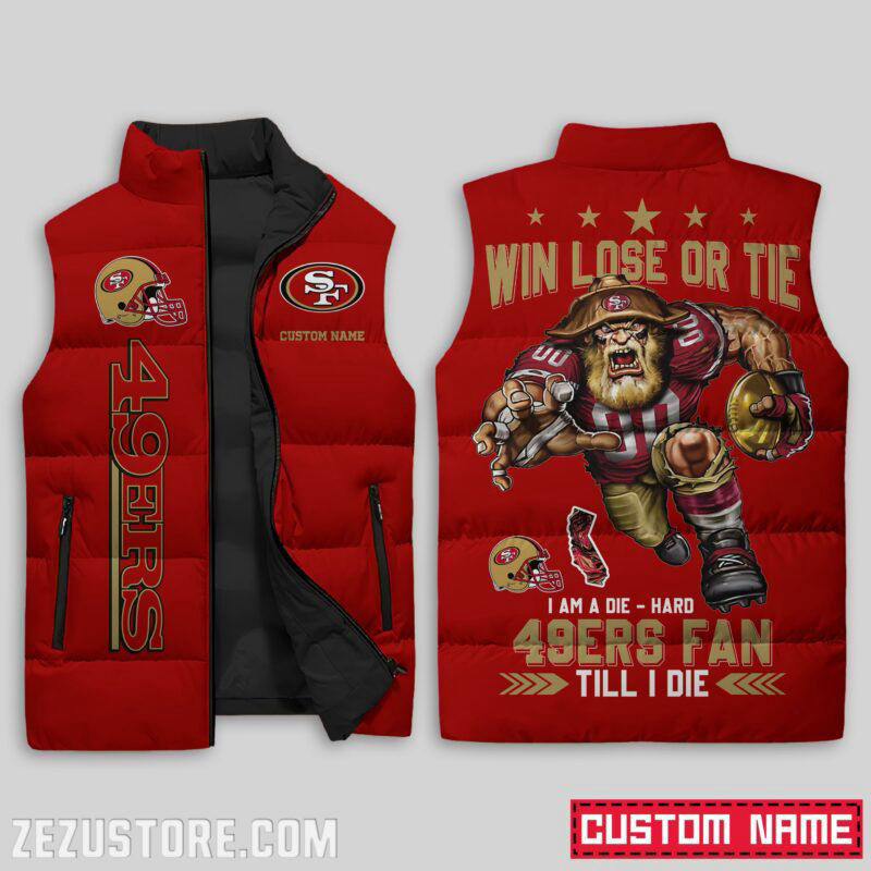 San Francisco 49ers NFL Sleeveless Puffer Jacket Custom For Fans Gifts