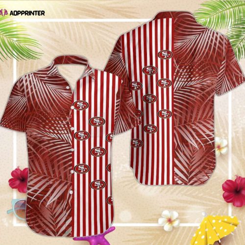 San Francisco 49ers Palm Leaves And Stripes NFL Gift For Fan Hawaii Sh