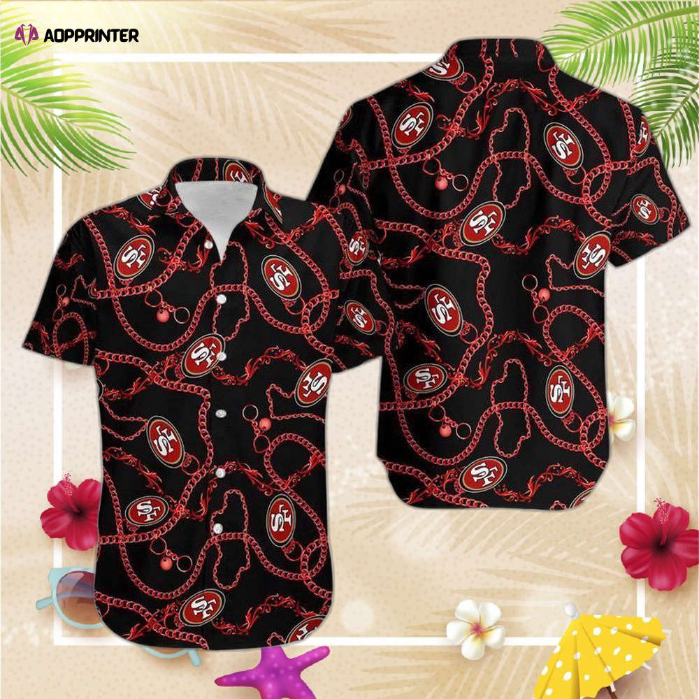 San Francisco    49ers Skull and Hibiscus Flower NFL Gift For Fan Hawaii