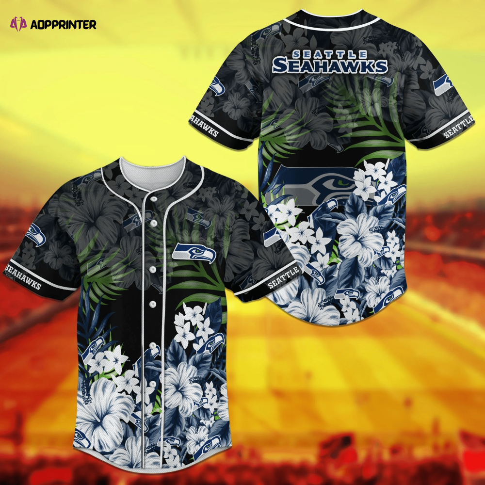 Seattle Seahawks Fan Apparel Baseball Jersey Shirt in Team Colors